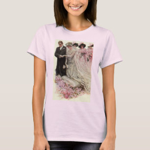 Trouwceremonie bruid en bruidegom in Victoriaanse T-shirt