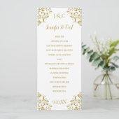 Trouwceremonieprogramma Nadine -Theelengte (Goud) Programma (Staand voorkant)