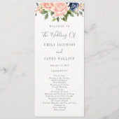 Trouwceremonieprogramma Navy Blush #NBC Programma (Voorkant)