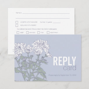 Trouwchrysant witte bruiloft RSVP QR-code Kaartje