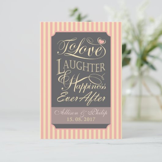 Trouwcitaat ontwerp, met aangepaste letters. kaart (Staand voorkant)