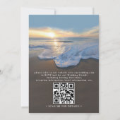 Trouwcode Oceaan Strand Zomer QR Code Bruiloft Kaart (Achterkant)