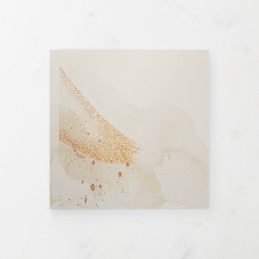 Trouwcrème Alles in één Emerald Green Roos Bloemen Drieluik Uitnodiging (Cover)