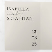 Trouwcrème Alles in één set vriendelijk antwoord Drieluik Uitnodiging (Binnenzijde eerst)