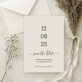 Trouwcrème Bewaar de datum Neutrale uitnodiging