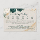 Trouwcrème Details Emerald Green Roos Bloemen Informatiekaartje (Voorkant)