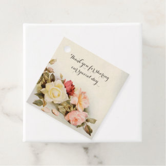 Trouwdag Antieke Tuin Roos Bloemen Bedankjes Labels