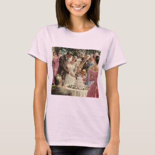 Trouwdag Bruid Bruidegom Jonggehuwden Snijden de T T-shirt