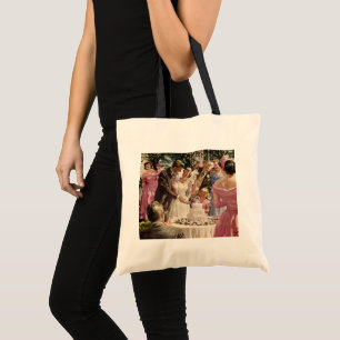 Trouwdag Bruid Bruidegom Jonggehuwden Snijden de T Tote Bag
