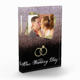 Trouwdag Chic Nep Glitter Folie Ringen Fotoblokken