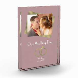 Trouwdag Chic Nep Glitter Folie Ringen Roze Fotoblokken