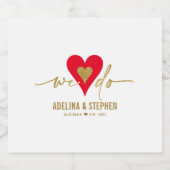 Trouwdag Elegant Eenvoudig Hart Wij Doen Gouden Sc Sparkling Wijnetiket (Enkel label)