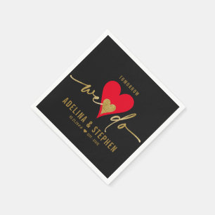 Trouwdag Elegant Hart We doen repetitie diner Servet