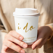 Trouwdag Elegant Minimaal Eenvoudig Goud en Wit Papieren Bekers