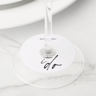 Trouwdag Elegant script dat ik doe Wijnglaslabel