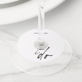 Trouwdag Elegant script dat ik doe Wijnglaslabel (Dichtbij)