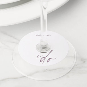 Trouwdag Elegant script dat ik doe Wijnglaslabel