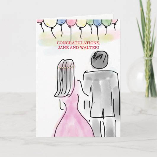 Trouwdag Felicitaties Kleurrijke Ballonkaart Kaart (Voorkant)