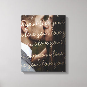 Trouwdag foto Love You Art Canvas