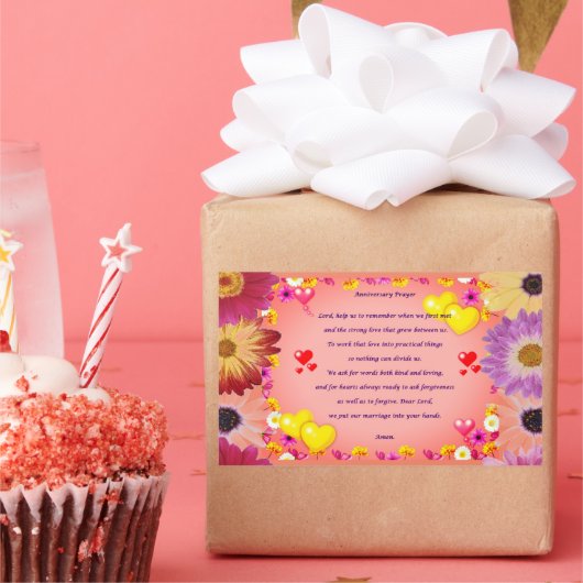 Trouwdag gebed rechthoekige sticker (Feest)