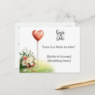 Trouwdag Golf Save the Date Elegante Golfbaan Briefkaart