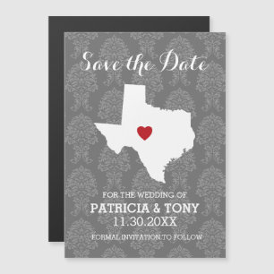 Trouwdag in de thuishaven Save the Date Texas Magnetische Uitnodiging