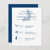 Trouwdag Itinerarium Tijdschema Newport RI Informatiekaartje (Voorkant / Achterkant)