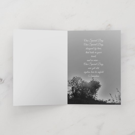 Trouwdag kaart kunst en design (Binnenlaag)