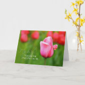 Trouwdag met roze tulp kaart (Gele Bloem)