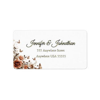 Trouwdag met Vintage Rozen & Vlinders Etiket