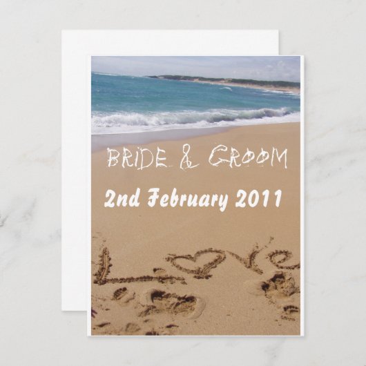 Trouwdag op het strand (Voorkant / Achterkant)