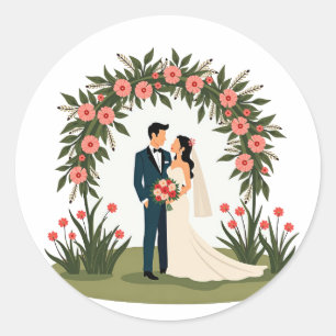 Trouwdag paar Sticker