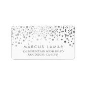 Trouwdag Trendy Silver Stippen Etiket (Voorkant)