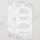 Trouwdag Trendy Silver Stippen Menu (Voorkant / Achterkant)