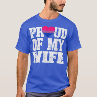 Trouwdag trots op mijn vrouw biseksueel vlag t-shirt