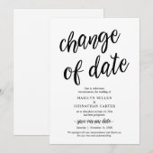 Trouwdag, Wijziging datum, Zwart, Aankondiging (Voorkant / Achterkant)