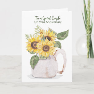 Trouwdag Zonnebloemen Vaas Warme Liefde Kaart