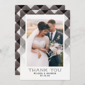 Trouwdagfoto en boerderijcontrole Plaid Bedankkaart (Voorkant / Achterkant)