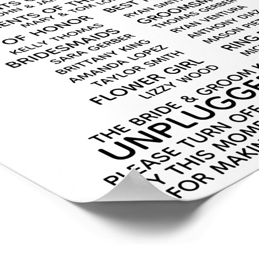 Trouwdagprogramma/Onplugged Uithangbord Poster (Hoek)