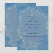 Trouwdatum Blue Hearts Sparkly Lights Save The Dat Kaart (Voorkant / Achterkant)