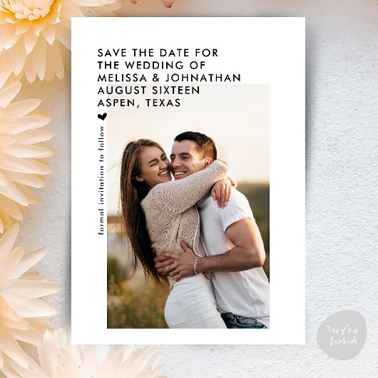 Trouwdatum De datum Moderne Minimalistische Clean Save The Date