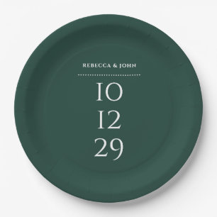 Trouwdatum Emerald Green Minimalistische Speciale Papieren Bordje