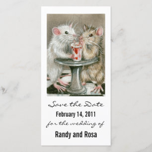 Trouwdatum-rat-fotokaart 'Save the Date' Save The Date