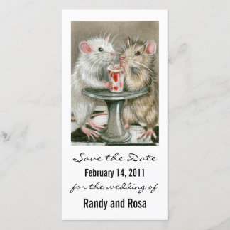 Trouwdatum-rat-fotokaart 'Save the Date' Save The Date