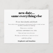 Trouwdatum veranderd, rest blijft hetzelfde aankondigingskaart (Voorkant)