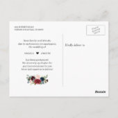 Trouwdatum Wijzigen Burgundy Blush Navy Bloem Briefkaart (Achterkant)