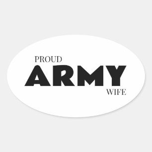 Trouwde vrouw van het leger ovale sticker