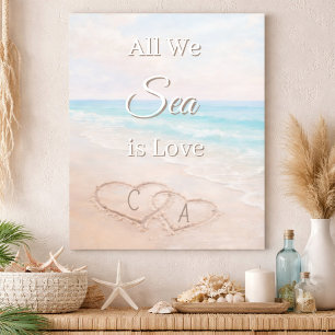 Trouwdecor Alles wat wij zien is Liefde Strandzand Poster