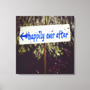 Trouwdecoratie voor een Gelukkig Huwelijk Canvas Afdruk
