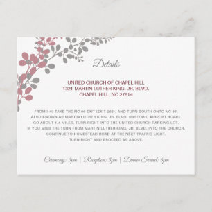 Trouwdetails Baby's Breath Dusty Roos Insert Informatiekaartje